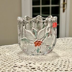 Mikasa Holiday Bloom Poinsettia Crystal Votive Candle Holder